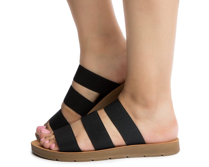FORTUNE DYNAMICS Hoping Flat Sandals FD HOPING-BLK - Shiekh