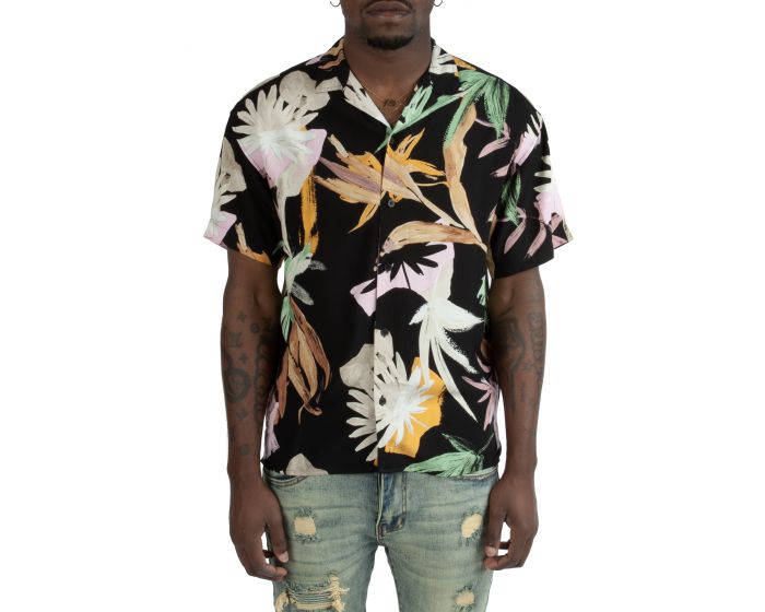 JACK&JONES Noah Exotic Resort Shirt 12227632-BLK - Shiekh