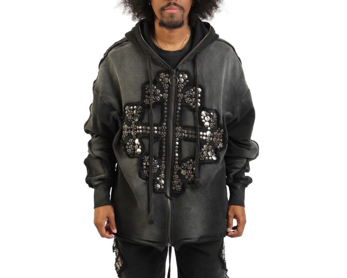 HUDSON Knight Zip-Up Hoodie 622-BLK - Shiekh