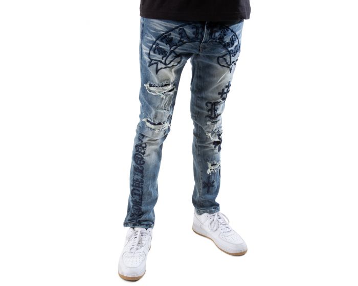 【HI FI FNK】Smoky Brush Denim SMOKE RISE Revival Vintage Wash Hoodie F025158SK-DUSK