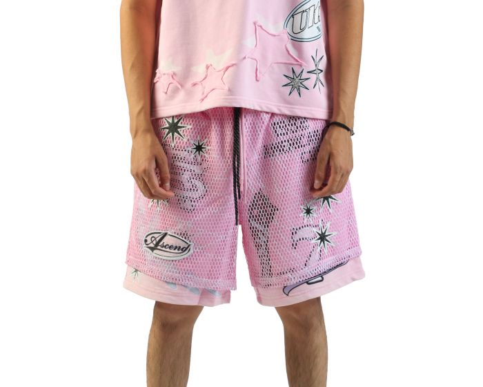 SMOKE RISE Ascend Spiderweb Shorts FS26S455-PNK - Shiekh