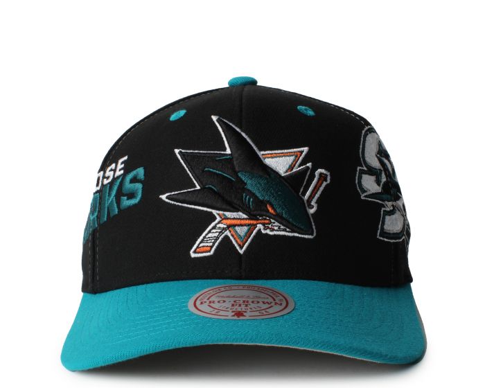 MITCHELL AND NESS Overbite Pro Snapback San Jose Sharks HHSS7311-SJSYYPPPBLCK - Shiekh