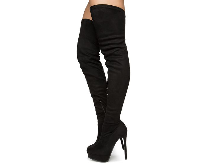 SHIEKH Women's Polly-02 Thigh High Boots POLLY-02/BKPU - Shiekh