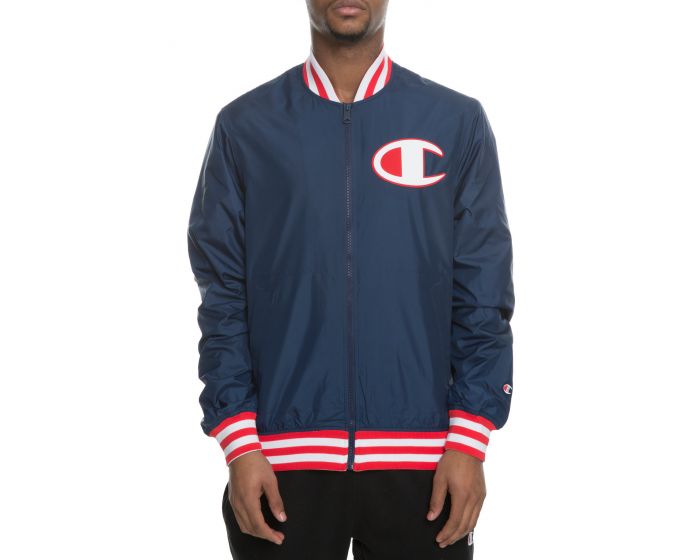 Champion satin navy baseball jacket hotsell