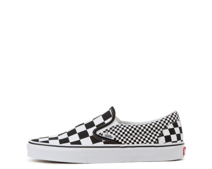 mixed checkerboard slip on vans