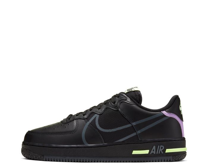 nike air force 1 react black violet starr barely volt