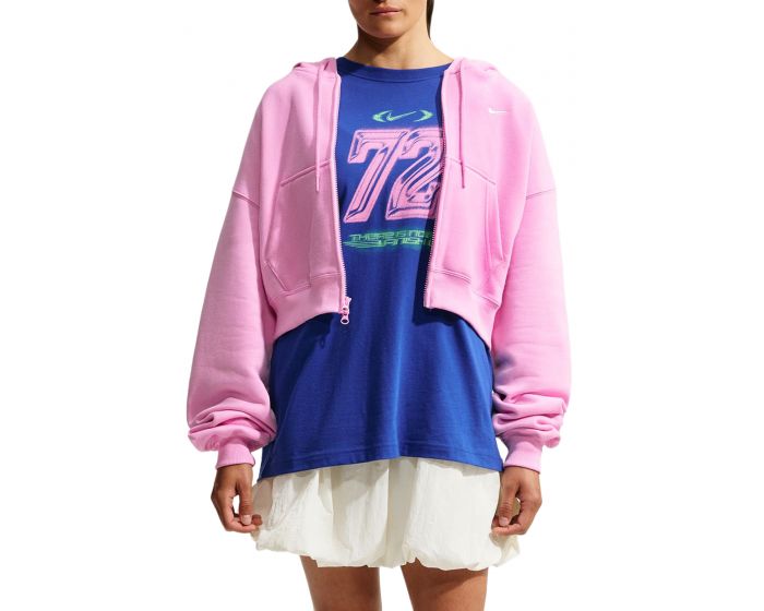 NIKE Studio Fleece Medium Weight Oversized Full-Zip Cropped Hoodie