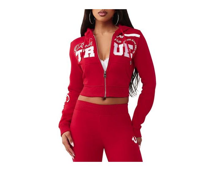 TRUE RELIGION Embroidered Shrunken Zip-Up Hoodie 209855-6059 - Shiekh