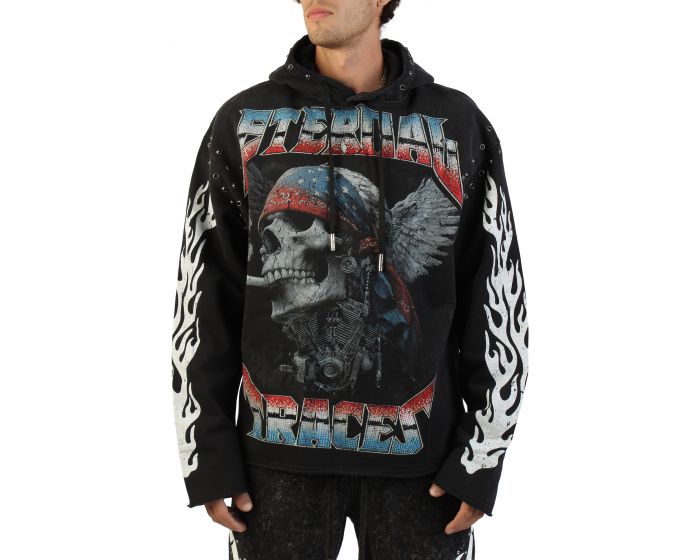FIRST ROW Eternal Traces Hoodie FRF2216-BLK - Shiekh