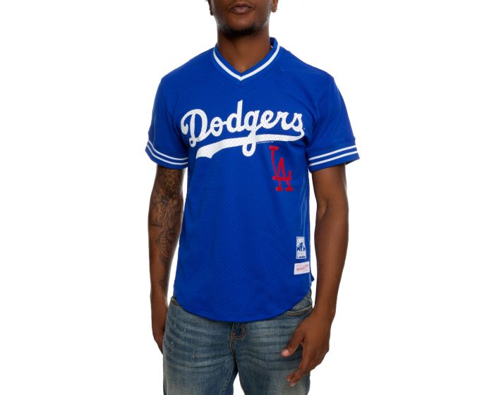 MITCHELL & NESS Youth Los Angeles Dodgers Mesh V-Neck Jersey sz M Medium  Blue 