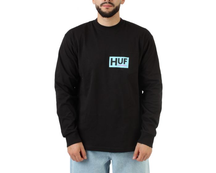 HUF Busy Pocket Long Sleeve T-Shirt TS02095-BLK - Shiekh