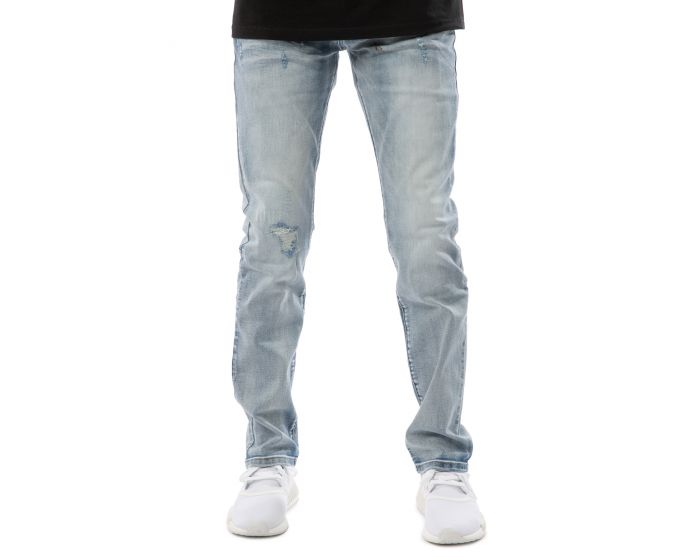 HIGH CALIBER CAM Basic Distressed Jeans C12679-LBLUE - Shiekh