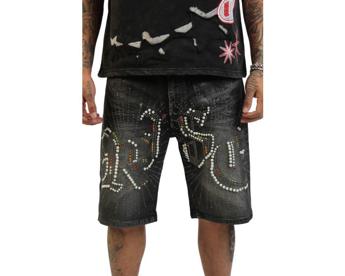 SMOKE RISE Rise Denim Shorts JS26S453SK-BLK - Shiekh