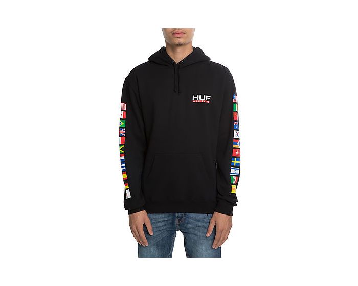 HUF The Stadium United Pullover Hoodie in PF00052 BLK Shiekh