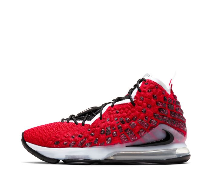 lebron 18 black white university red