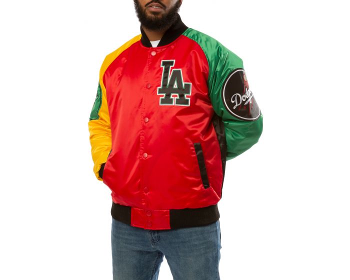 Black/Red Starter Satin Los Angeles Dodgers Ty Mopkins Jacket - Jackets  Expert