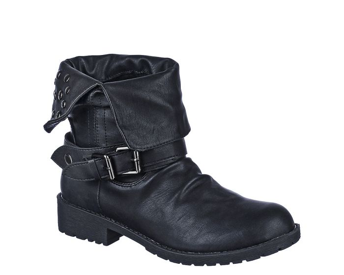 SHIEKH Women's Fold Down Leather Boot Sotila-6 SOTILA-6/BLK - Shiekh