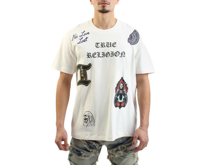 TRUE RELIGION ss patch embro T-Shirt 108633WHT - Shiekh