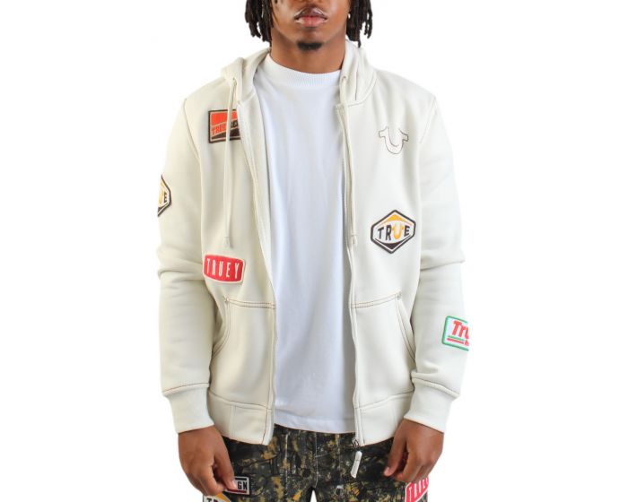 TRUE RELIGION BIG T PATCH ZIP HOODIE 109016-1420 - Shiekh