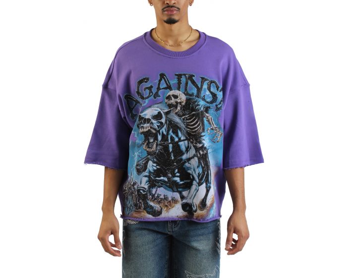 AKS Pestilence Crop T-Shirt AKJUN25TS_02PURP - Shiekh