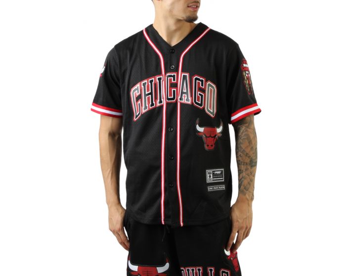 Chicago Bulls Pro Standard Ombre Mesh Button-Up Shirt - Black/Red