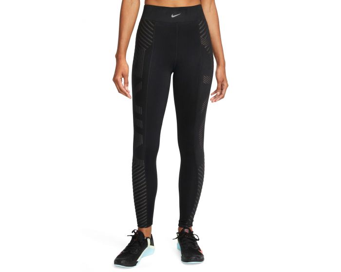Women's Nike Pro High-Waisted Mesh Panel Tight Fit Leggings Olive/Olive  Small