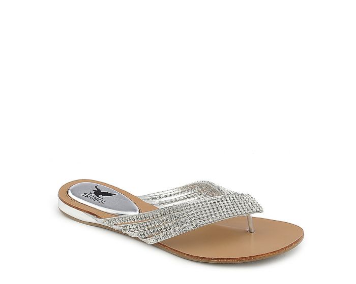 TWIN TIGER Kylie-09 Flat Sandals KYLIE-09/SILVER - Shiekh