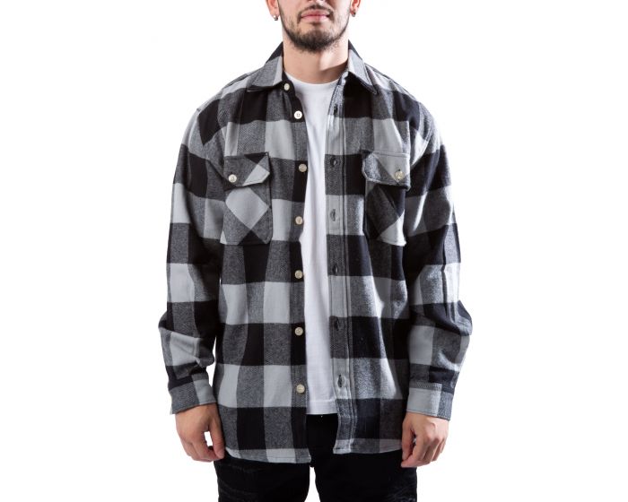 Rothco Heavyweight Plaid Flannel Shirt 4690-GREY - Shiekh