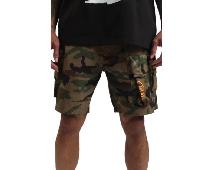 [SAINTPAIN]★25SS★CAMO CARGO BERMUDA PANTS Camo Cargo Shorts Mens 34 Loose Relaxed Fit Cotton 9” Baggy