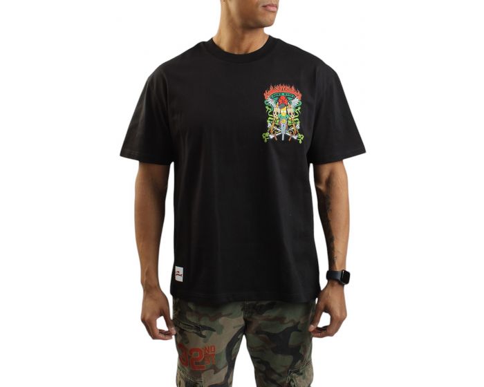 MAXIMA The Simpson Down with Homework T-shirt FM10490-BLK