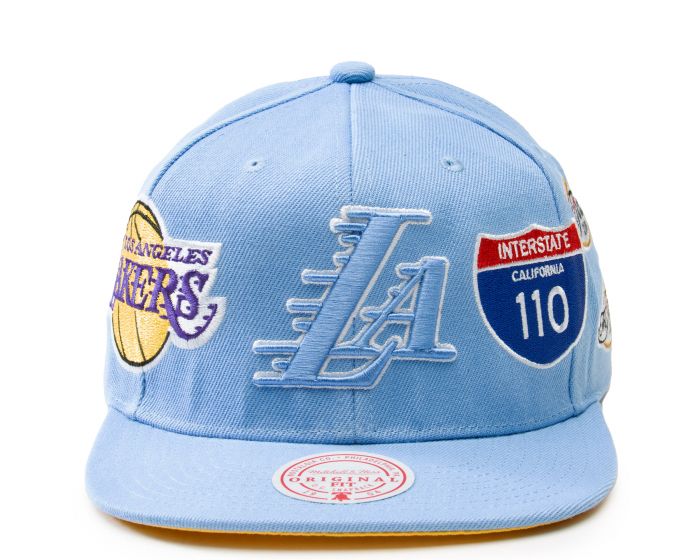 Mitchell & Ness Los Angeles Lakers Champ Patch HWC Adjustable Snapback  Hat Cap