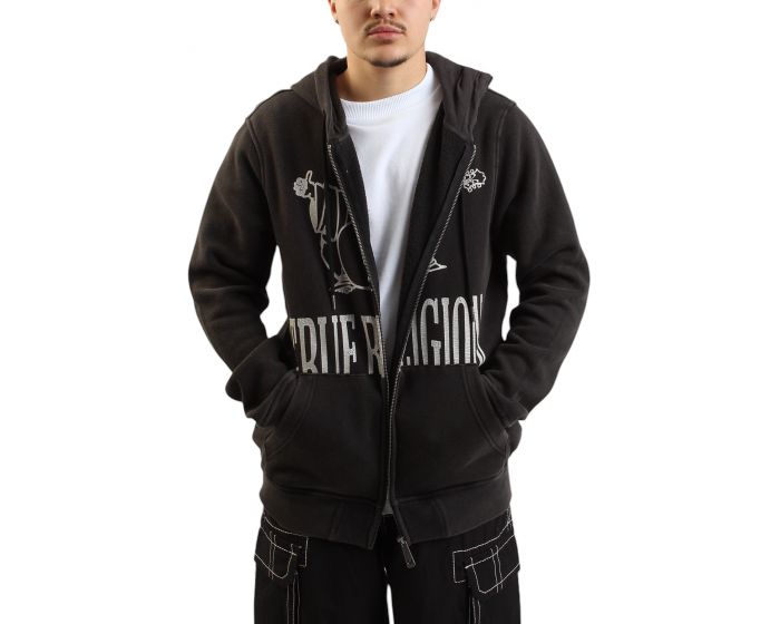 トップス archive TRUE RELIGION Zip Up Hoodies Brown Java Buddha Zip Hoodie - TK Maxx UK