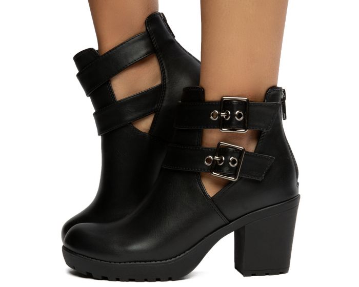 FORTUNE DYNAMICS Recent-S Ankle Booties FD RECENT-S/BLACK PU - Shiekh