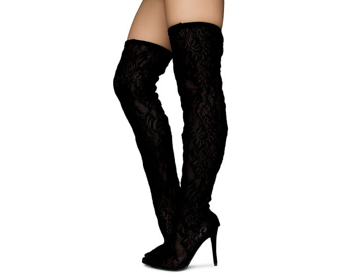 ANNE MICHELLE Dedicate-22s Over The Knee Boots JPM DEDICATE-22S BLKLCE ...