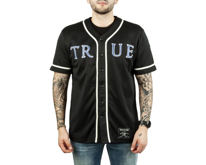 True Religion Black Baseball Jersey - Men from Brother2Brother UK