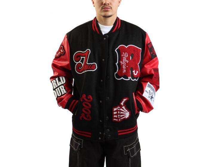 ジャケット・アウター TRUE RELIGION / PU PATCH LOGO JACKET TRUE LOGO PATCH VARSITY JACKET | True Religion