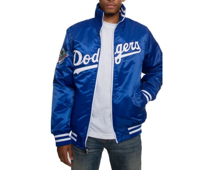 Mitchell & Ness Los Angeles Dodgers Lightweight Satin Mens Jacket (White/Blue)