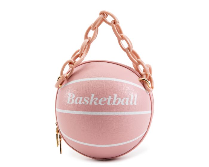 pink basket ball bag