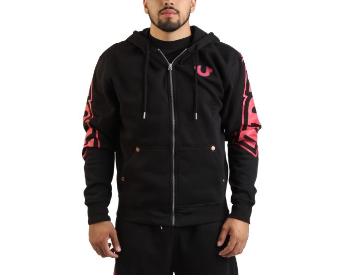 TRUE RELIGION Arched Logo Zip-Up Hoodie 109858-1001 - Shiekh