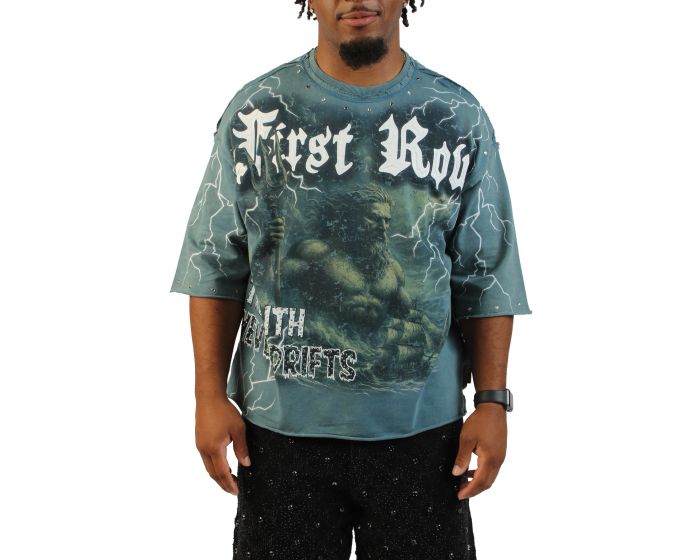 FIRST ROW Neptune Heavy T-Shirt FRM1053B-TEAL - Shiekh