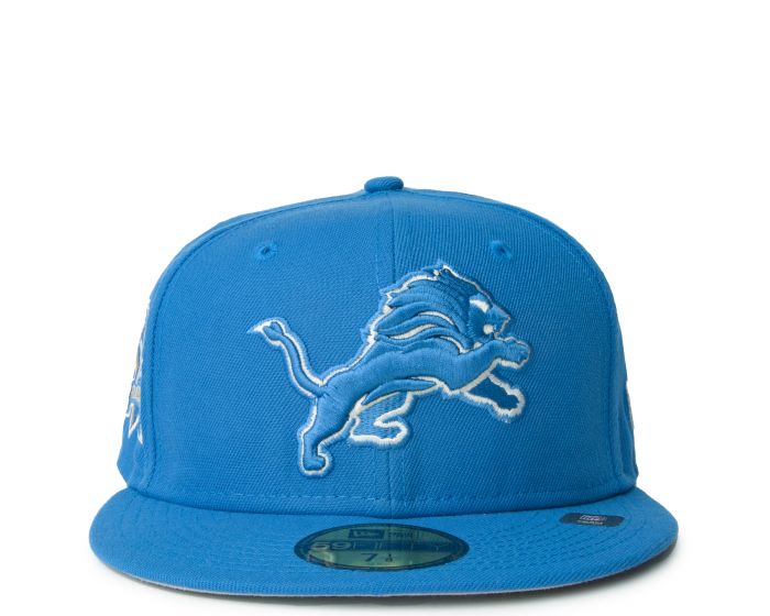 New Era Men's Detroit Lions Logo Blue 59Fifty Fitted Hat