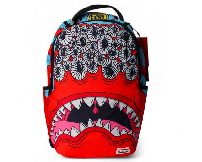 SPRAYGROUND サメデザイン バックパック A4 PC可 大容量 レッド SPRAYGROUND SHARK CENTRAL EMBOSSED DRIP DLXSV BACKPACK - Red