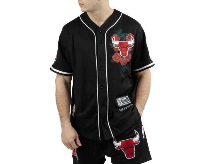 Pro Standard Bulls Roses Baseball Jersey Black/Red