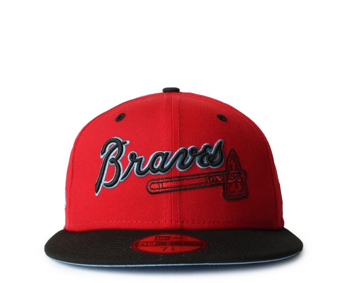 New Era Caps Atlanta Braves Blue Red 59FIFTY Fitted Hat Blue/Red