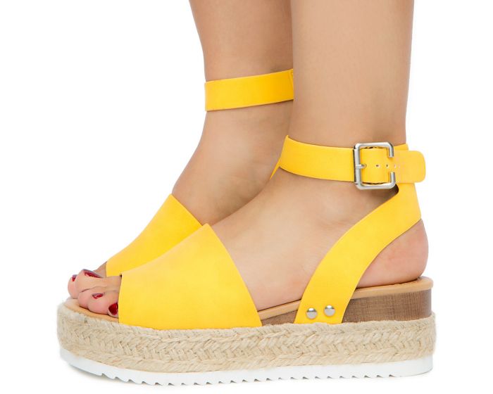 YELLO / NOIR EDGE PLATFORM SANDALS