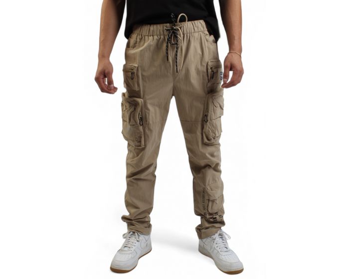 ●MIDNIGHT MOVE● shot damage pants khaki 24fw77 SMOKE RISE Utility Nylon Jogger WP24582SK-KHA - Shiekh