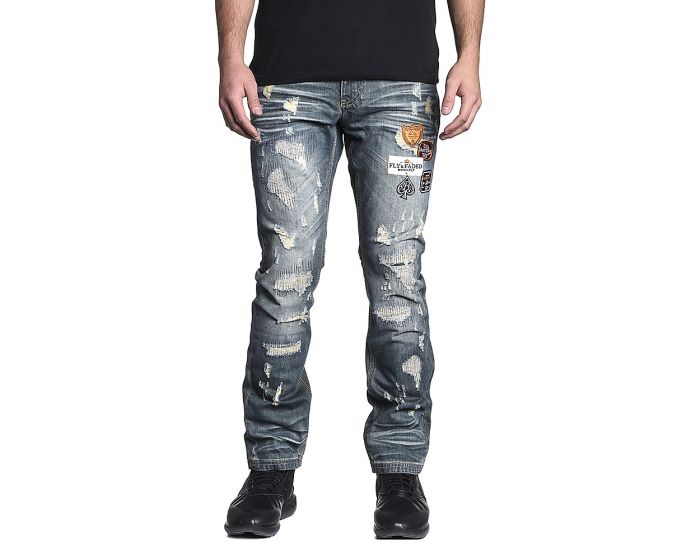 BORN FLY Men's Ripped Branded Jeans 1510D1560 - Shiekh