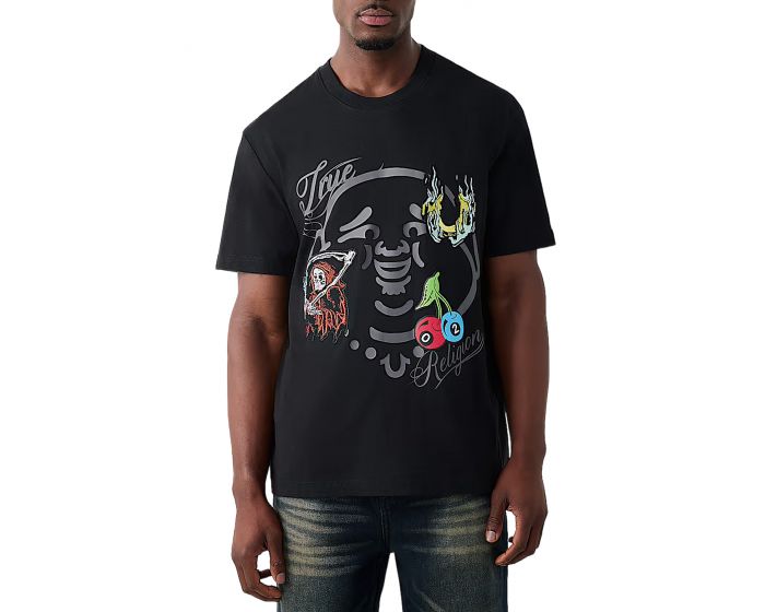 TRUE RELIGION Buddha Heavyweight Face T-Shirt 110345-1001 - Shiekh