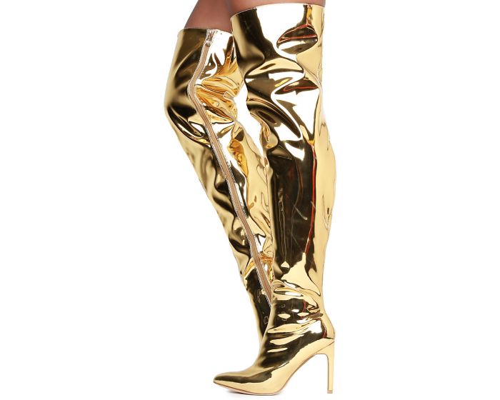 CAPE ROBBIN Women's Mini-80 Thigh High Boot MINI-80/GOLD - Shiekh