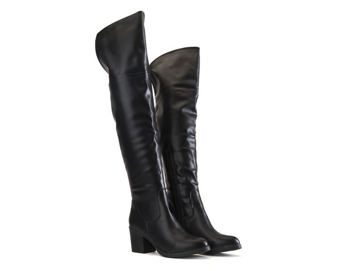 BAMBOO Victoria-01 Knee High Boot JPM VICTORIA-01/BLKCRP - Shiekh